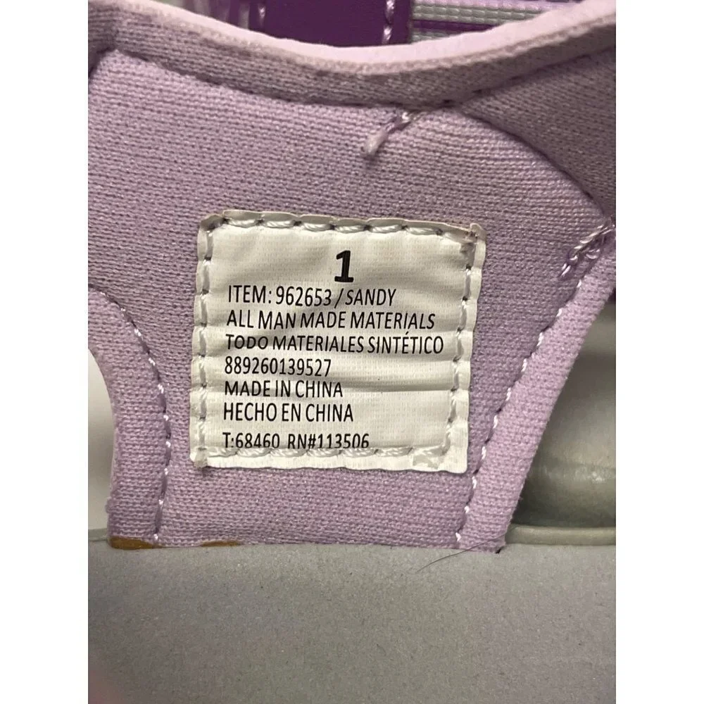 Khombu Sandy Slingback Sport Sandal Bungee Purple Pink Girl's Size 1